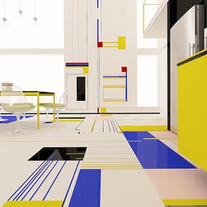 Δες πώς είναι να ζεις σ' ενα σπίτι διακοσμημένο με Mondrian στυλ