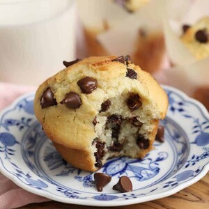 Muffins με κομματάκια σοκολάτας